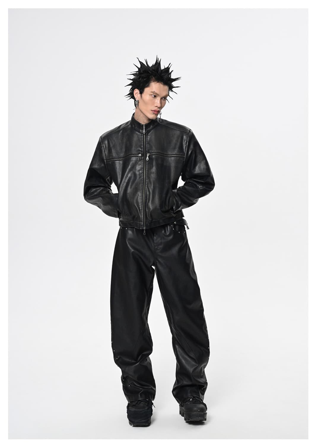 비엑세스 레더 자켓 상품이미지1