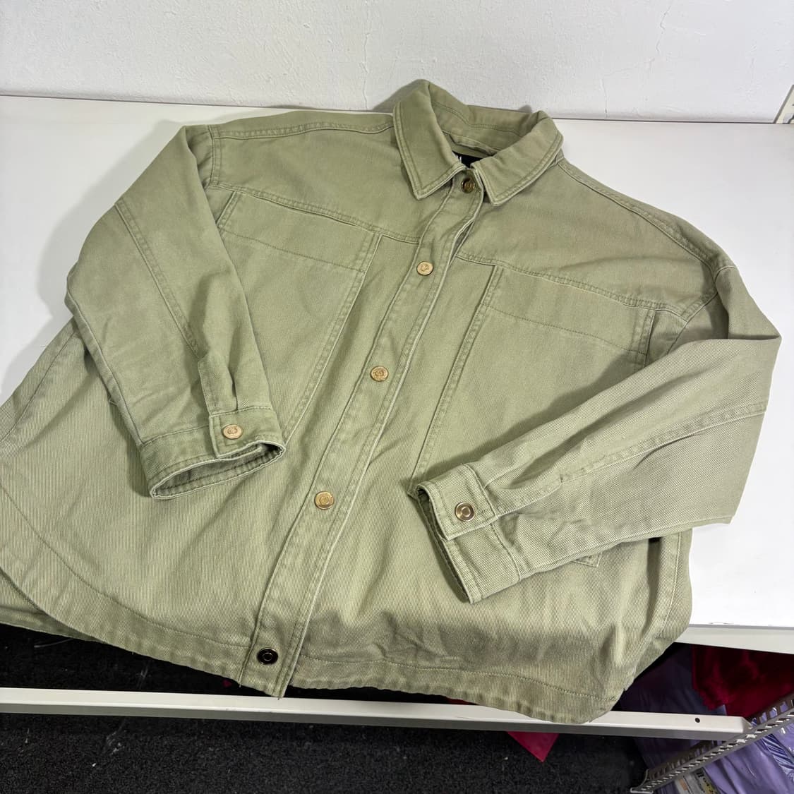 우먼FREE 자라 카키 워크 트러커자켓 상품이미지2