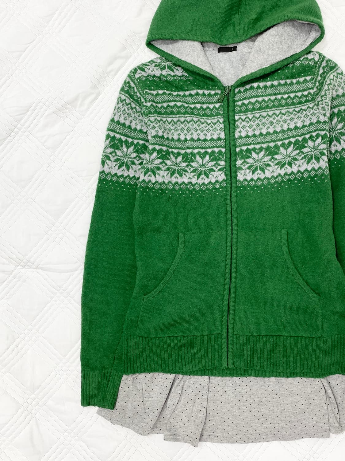 ꒰ঌ 말차라떼 맛 노르딕 니트 후드집업໒꒱ 상품이미지2