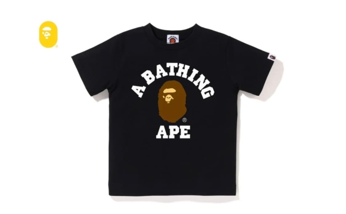 베이프 정품 키즈 120,130 컬리지 반팔티 상품이미지1