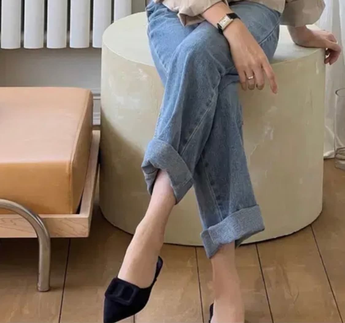 더로그 블랙 스웨이드 버클 뮬 240 상품이미지5