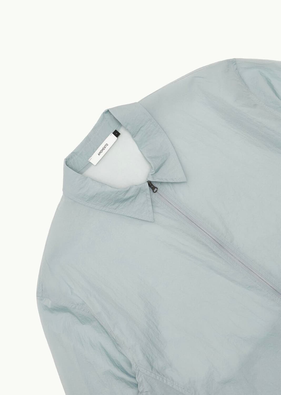 아모멘토 시어 집업 셔츠 블루그레이 상품이미지2