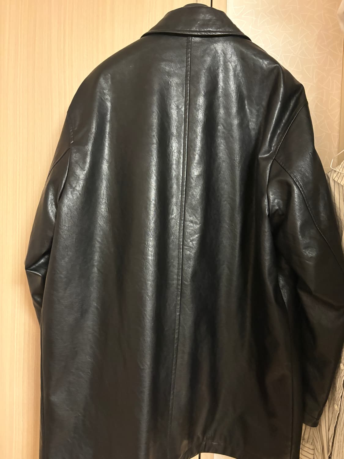 인사일런스 포우 레더 카 코트 블랙 L 상품이미지5