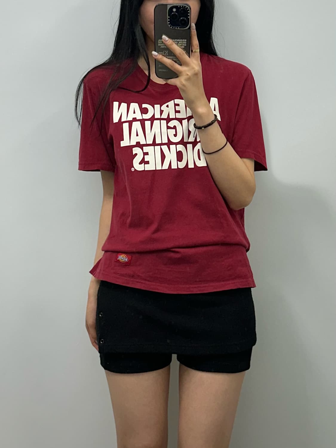 디키즈 y2k 와투케 버건디 반팔 티셔츠  상품이미지1