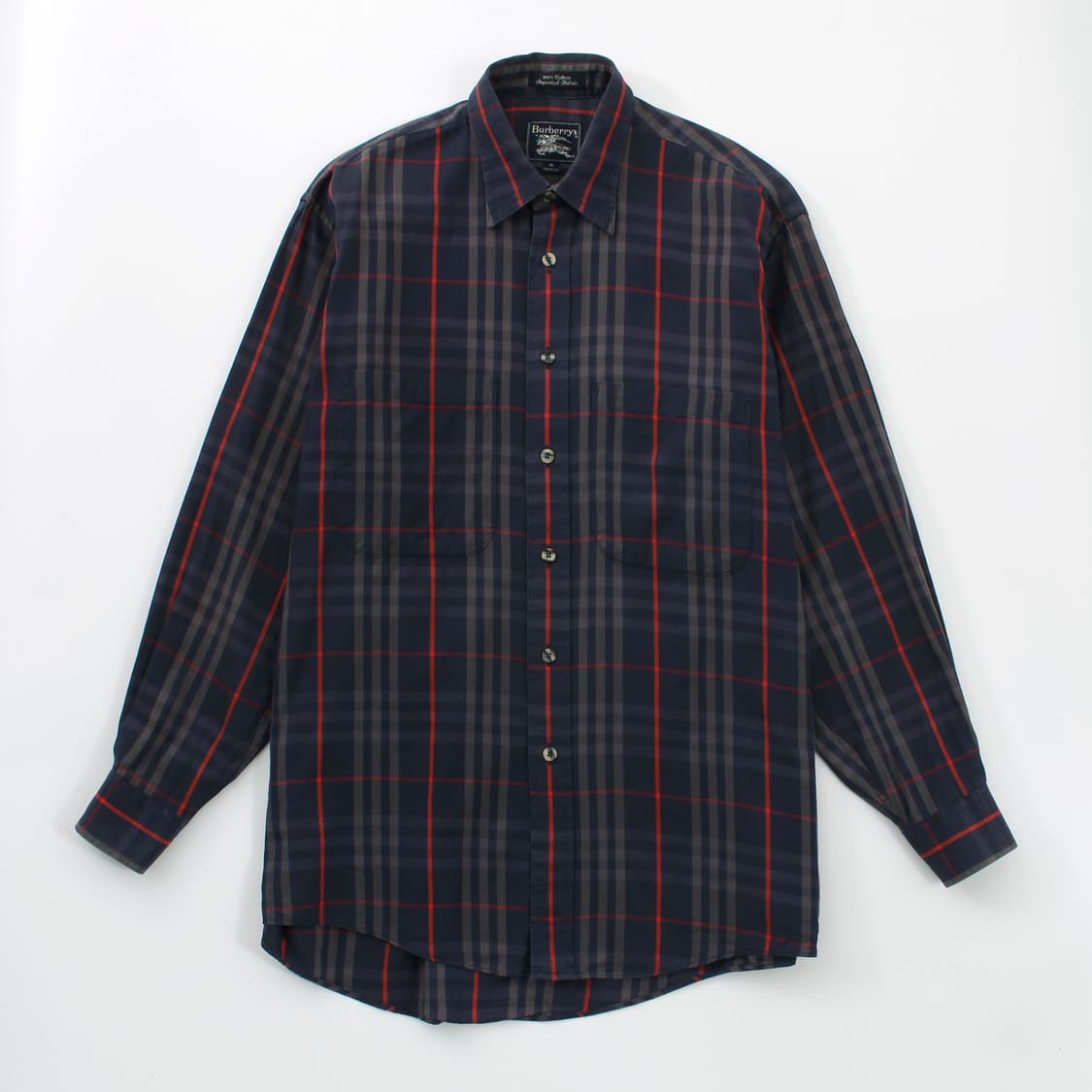 버버리 BURBERRY 빈티지 네이비 체크 셔츠 남방 상품이미지1