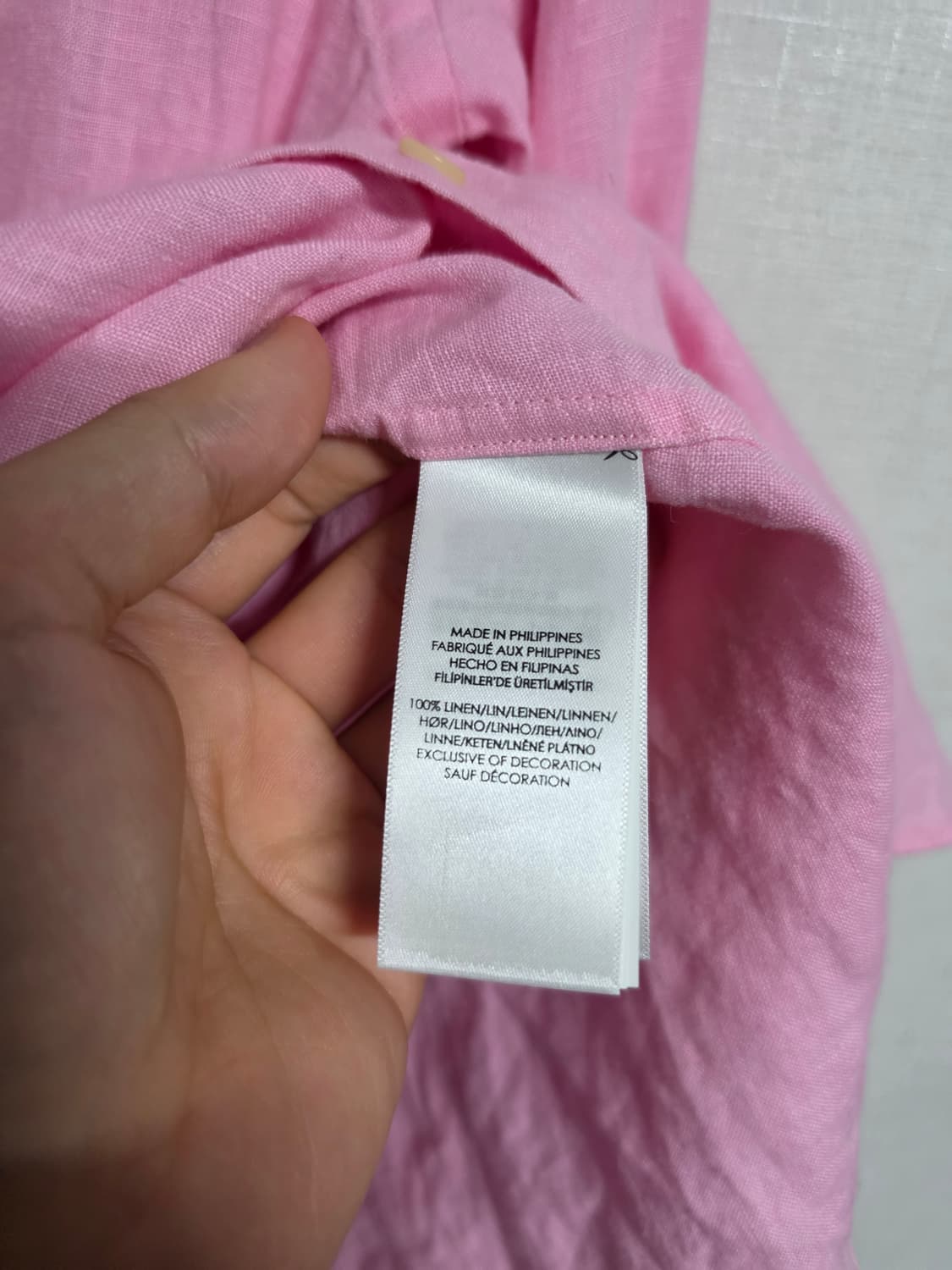 폴로 랄프로렌 핑크 린넨 셔츠 M 상품이미지4