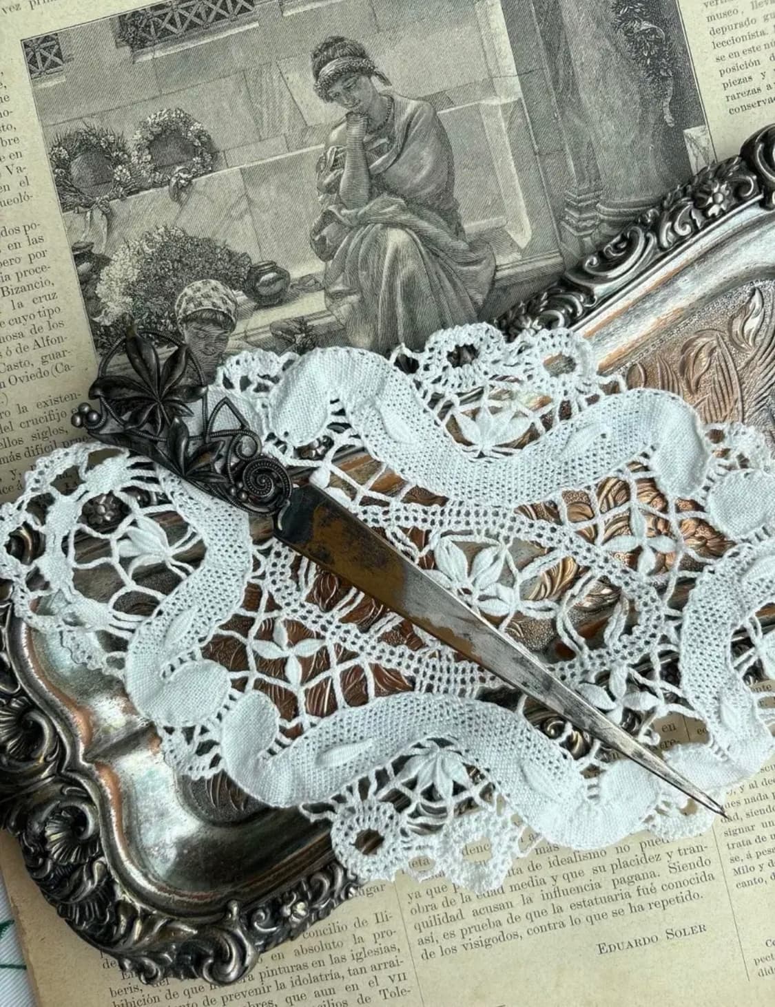 프랑스 앤틱 성물 실버플레이트 레터오프너 페이퍼 나이프 상품이미지2