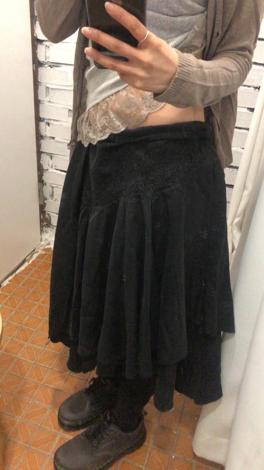 블랙 디테일 스커트 상품이미지2