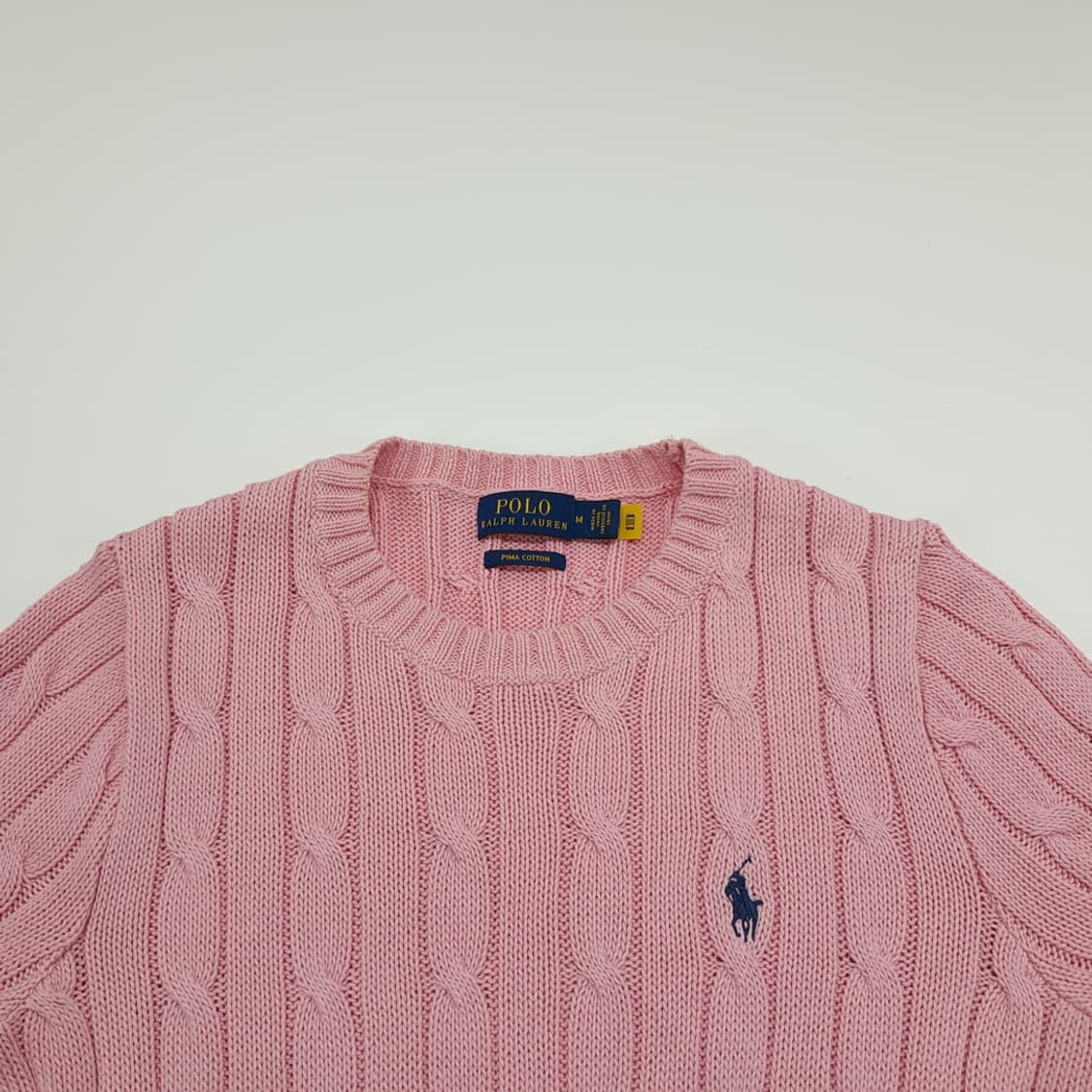 CN811W M 폴로랄프로렌 러블리핑크 QR 피마코튼 케이블 니트 스웨터 상품이미지2