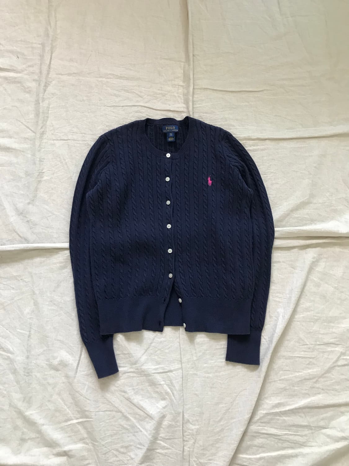 폴로 랄프로렌 포니로고 네이비 케이블 가디건 상품이미지5