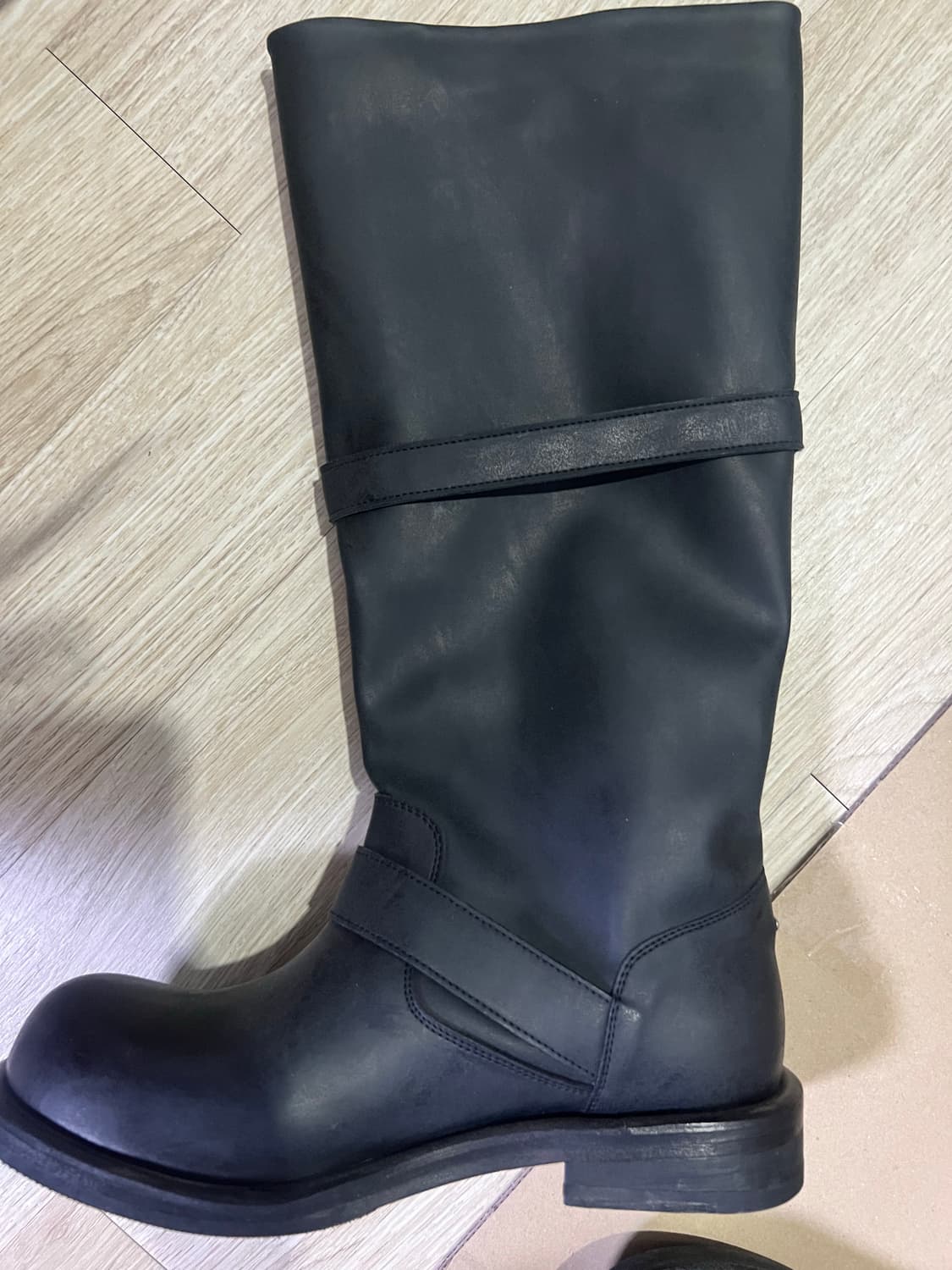 네거티브쓰리 슬라우치 롱부츠 240 워시드 블랙 판매 상품이미지5