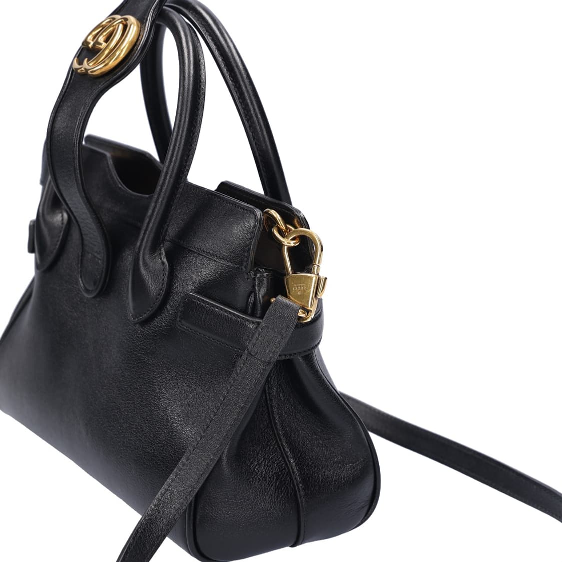 구찌 658450 스몰 탑핸들 백 레더 블랙 상품이미지3