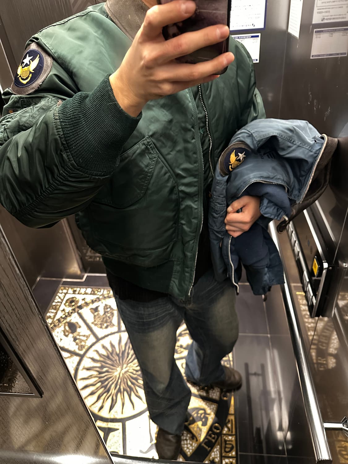 알파인더스트리 cwu 패치 플라이트 자켓 그린 상품이미지3