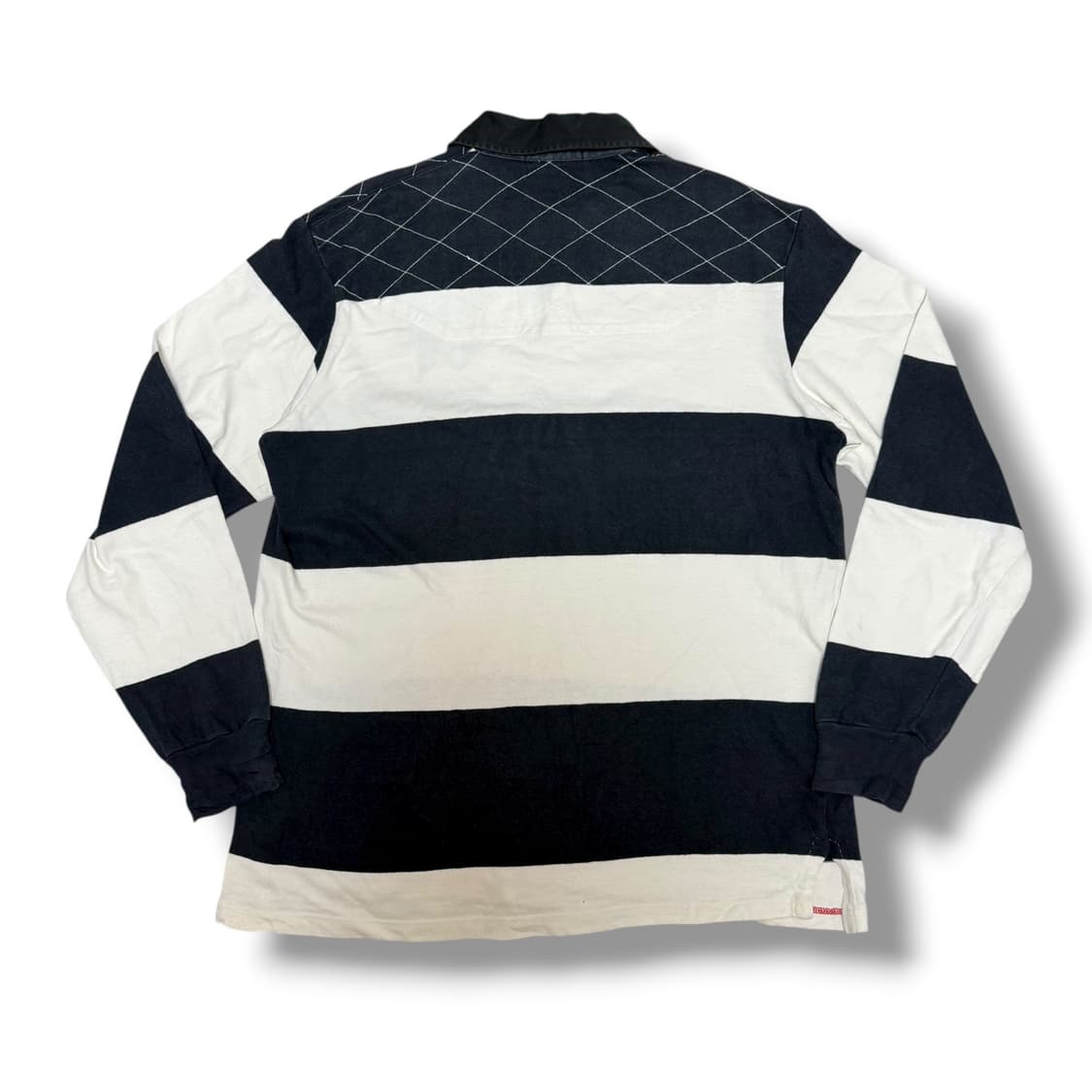 90‘s 폴로 스포츠 블랙 화이트 단가라 럭비티셔츠 상품이미지2