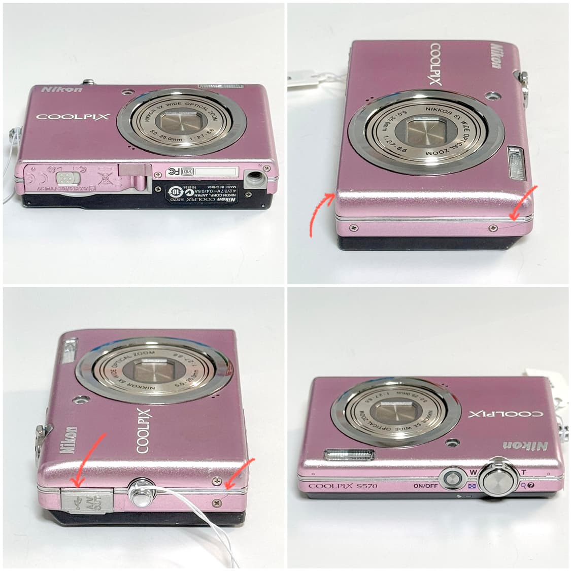 니콘 쿨픽스 S570 베이비핑크 빈티지디카 상품이미지3