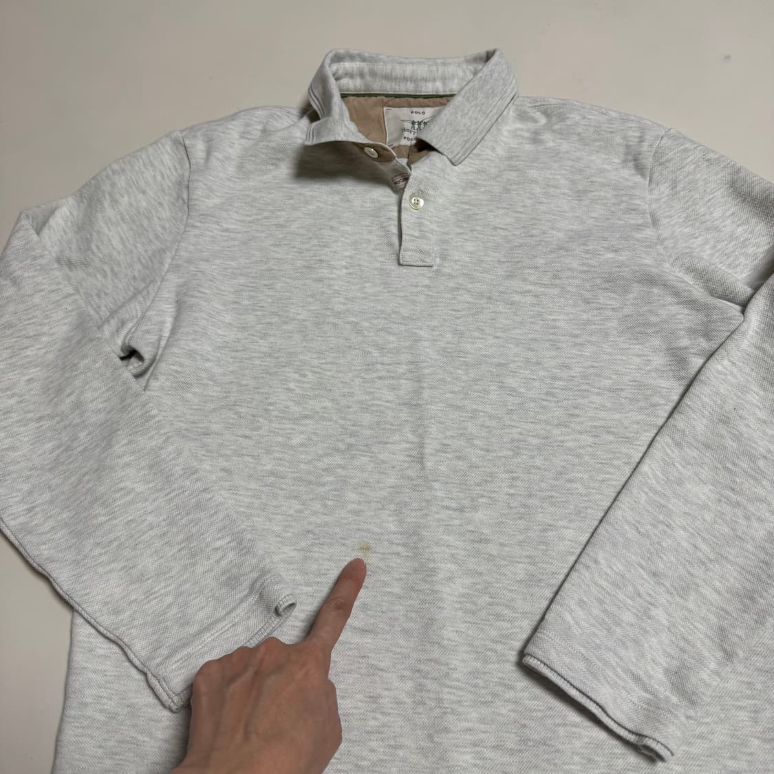 헨리코튼 남성 긴팔 폴로 티셔츠 100사이즈, 오트밀컬러 상품이미지10