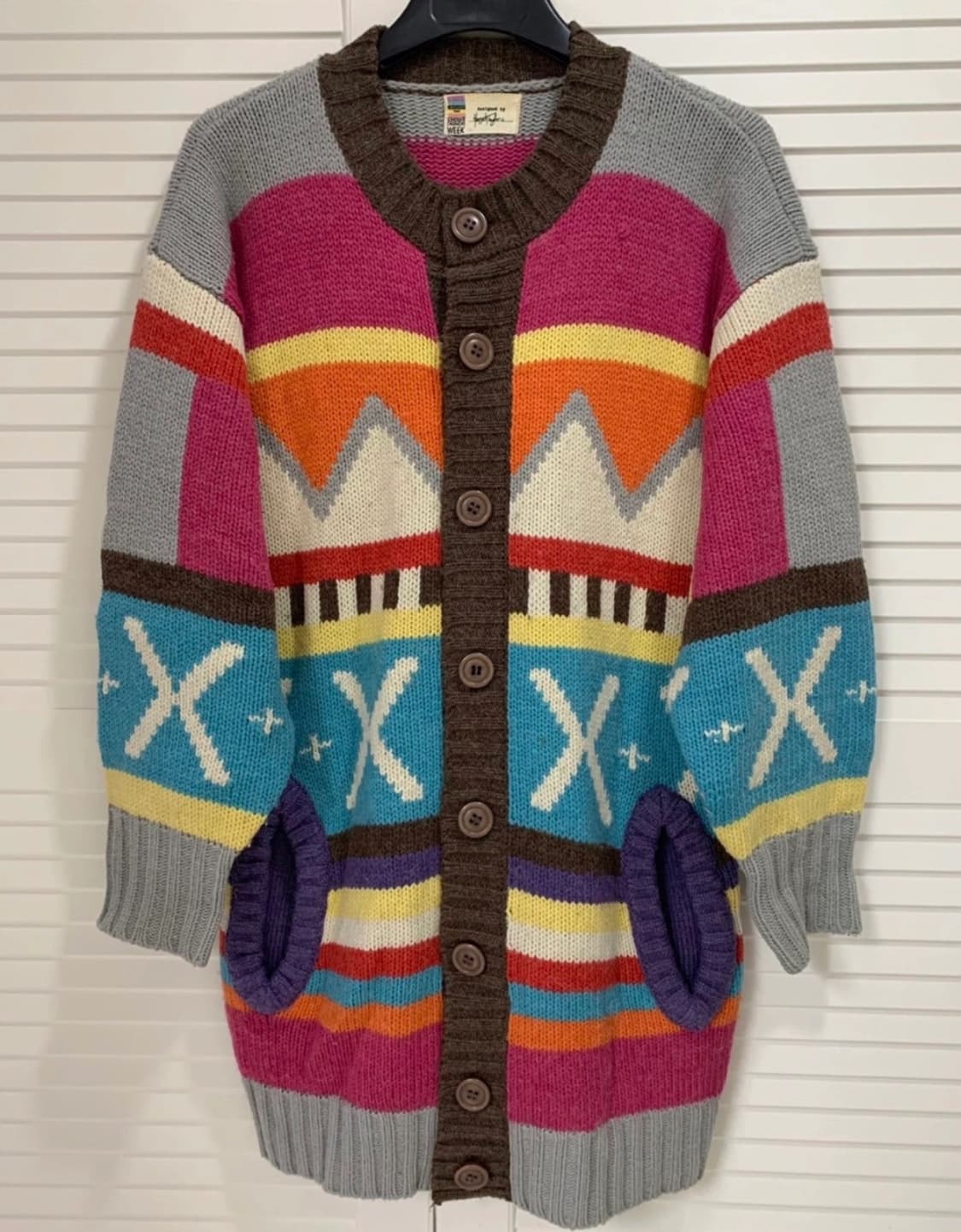 런던 빈티지샵 그라듀에잇 패션위크 레트로 패션 루즈핏 가디건 상품이미지2