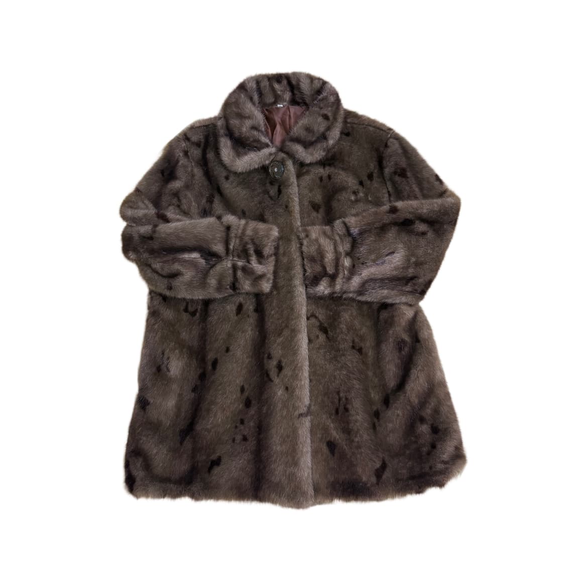 빈티지 브라운 스폿 퍼 코트 상품이미지3