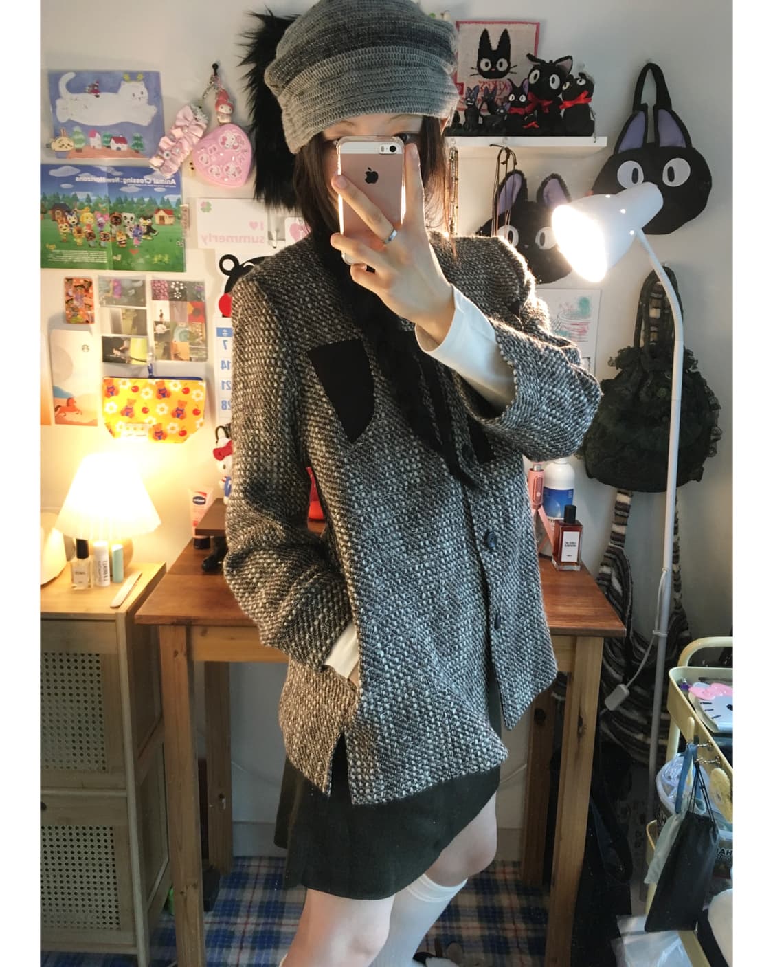 VINTAGE TWEED STAND JACKET BROWN 상품이미지3