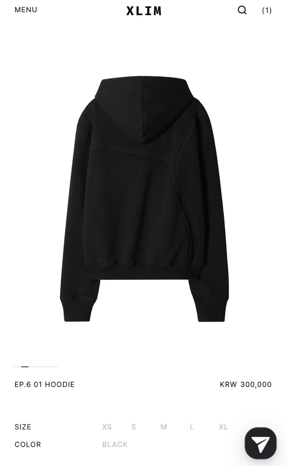 (XS) 엑슬림 XLIM EP.6 01 HOODIE BLACK 후디 블랙 상품이미지1