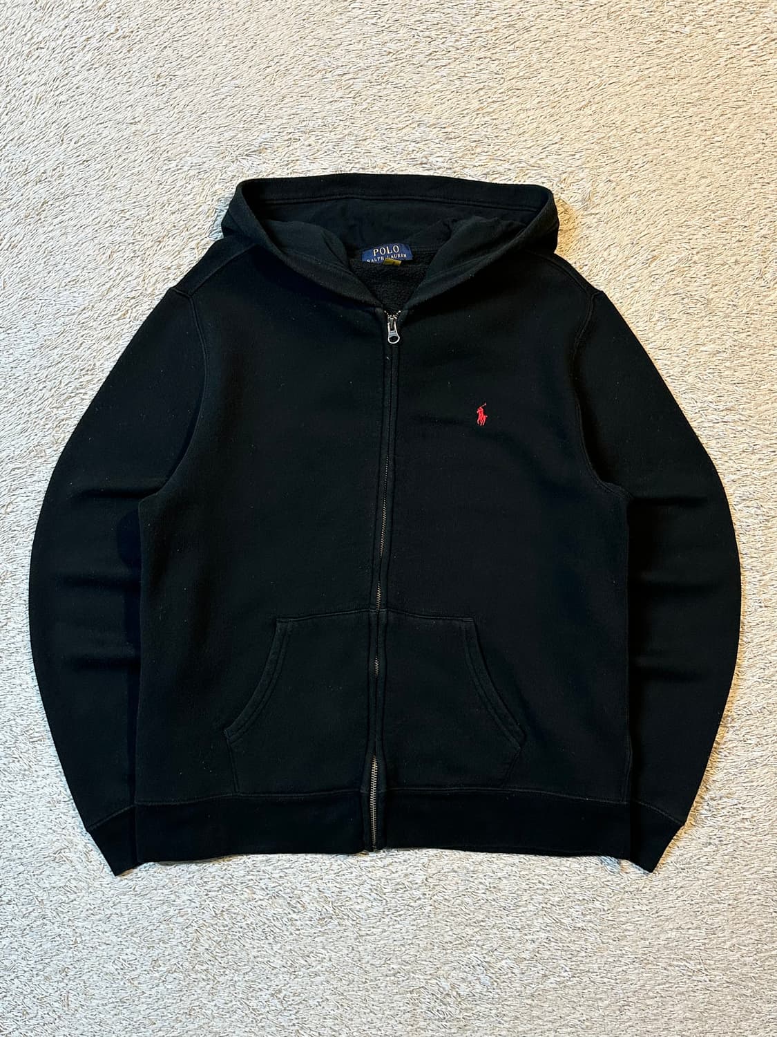 폴로 랄프로렌 신형 QR 레드포니 후드집업 블랙 상품이미지1