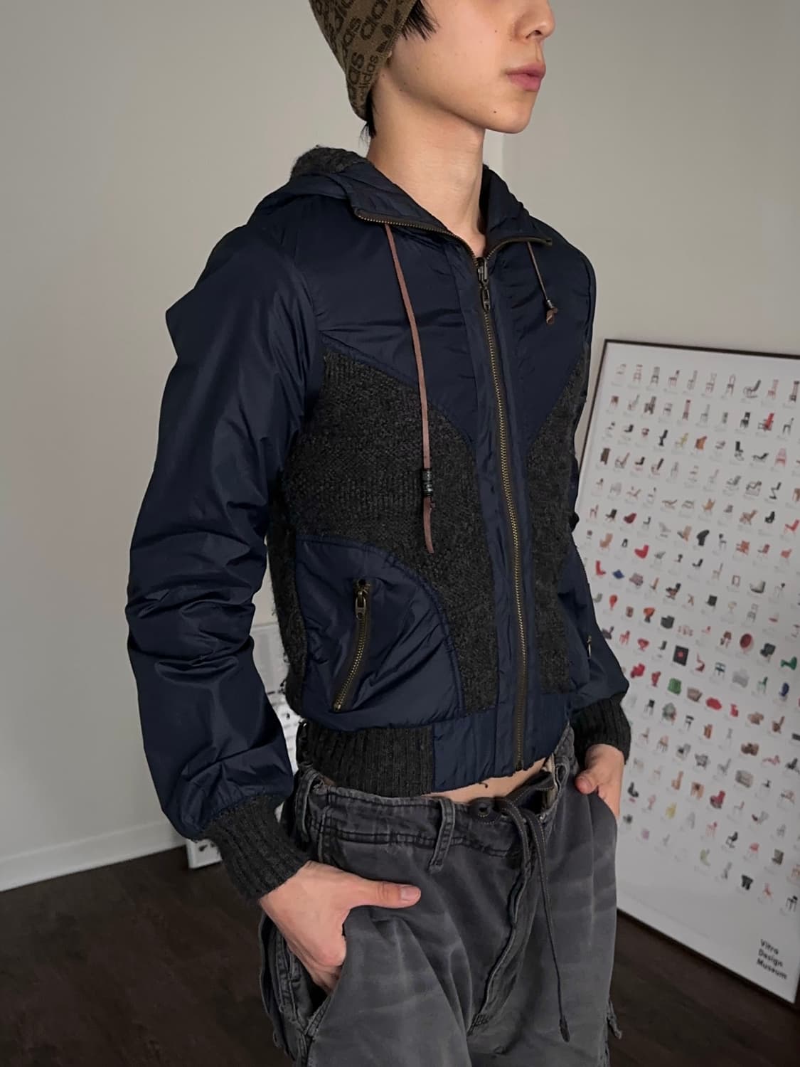 리버서블 니트 리브 크롭 자켓 상품이미지3