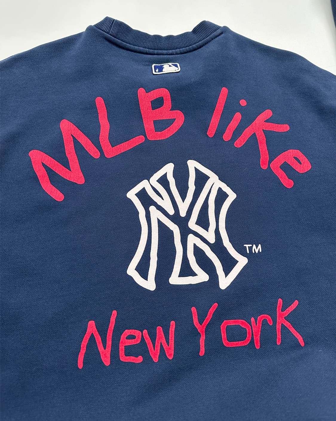 MLB 뉴욕양키스 백로고 맨투맨 네이비 상품이미지3