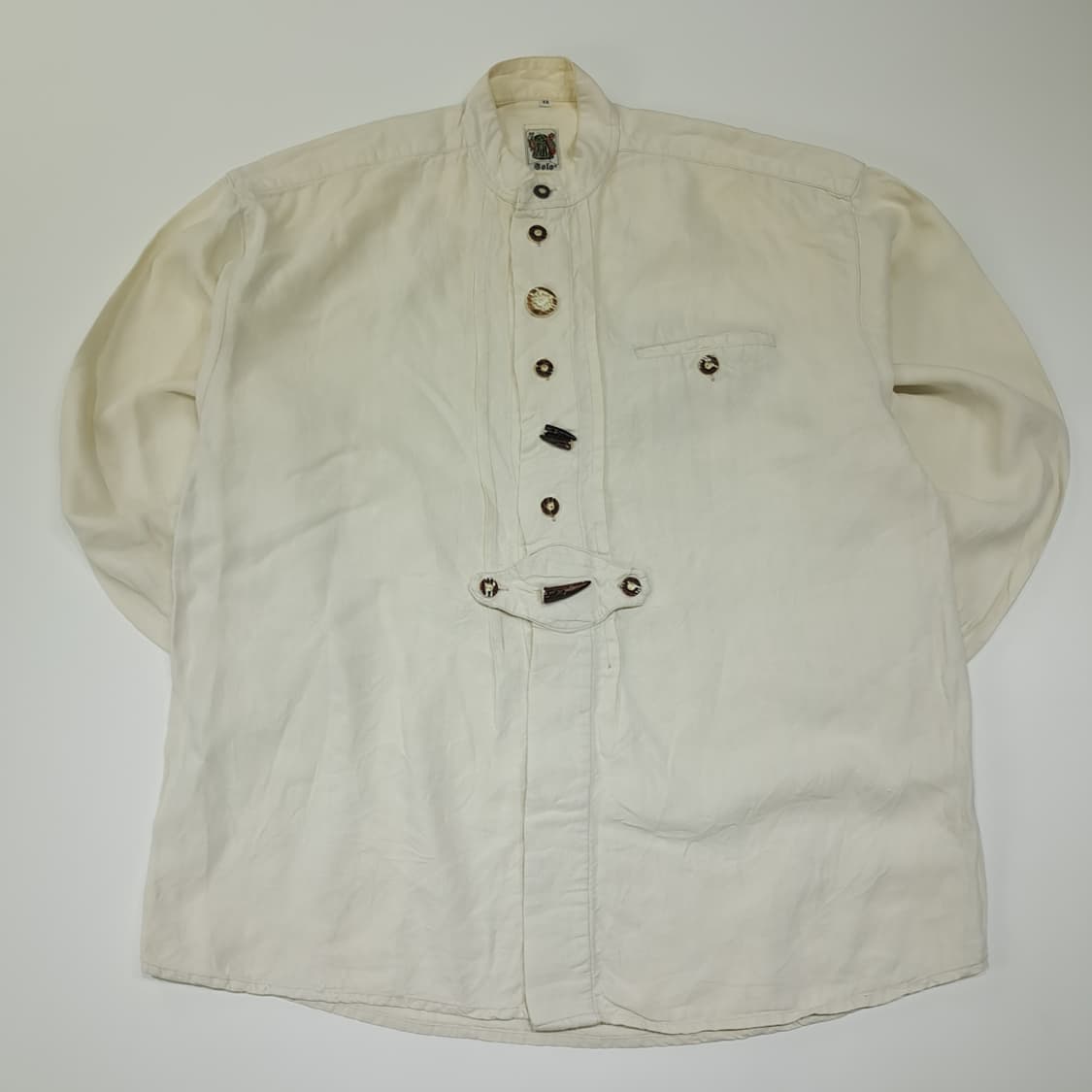 CL876 2XL Solo 80s 독일 트라흐텐 바바리안 린넨 알펜 셔 상품이미지1