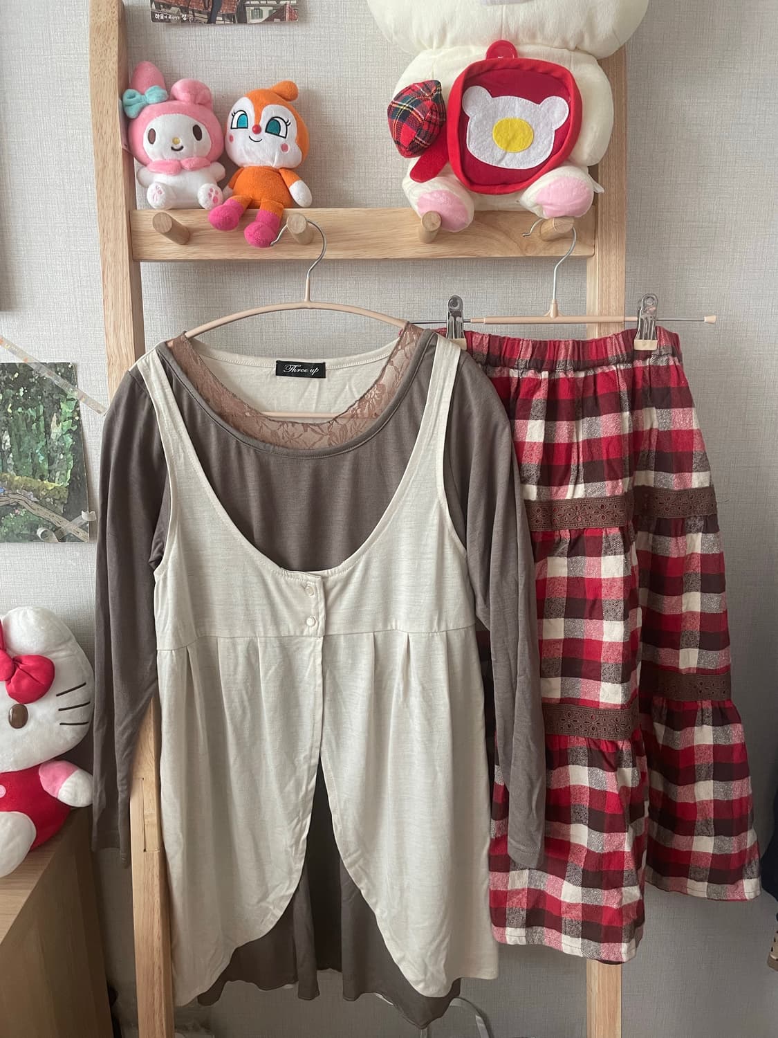 모리걸 빈티지 딸기초코 바선생 가디건 세트 ♥️🤎 상품이미지2