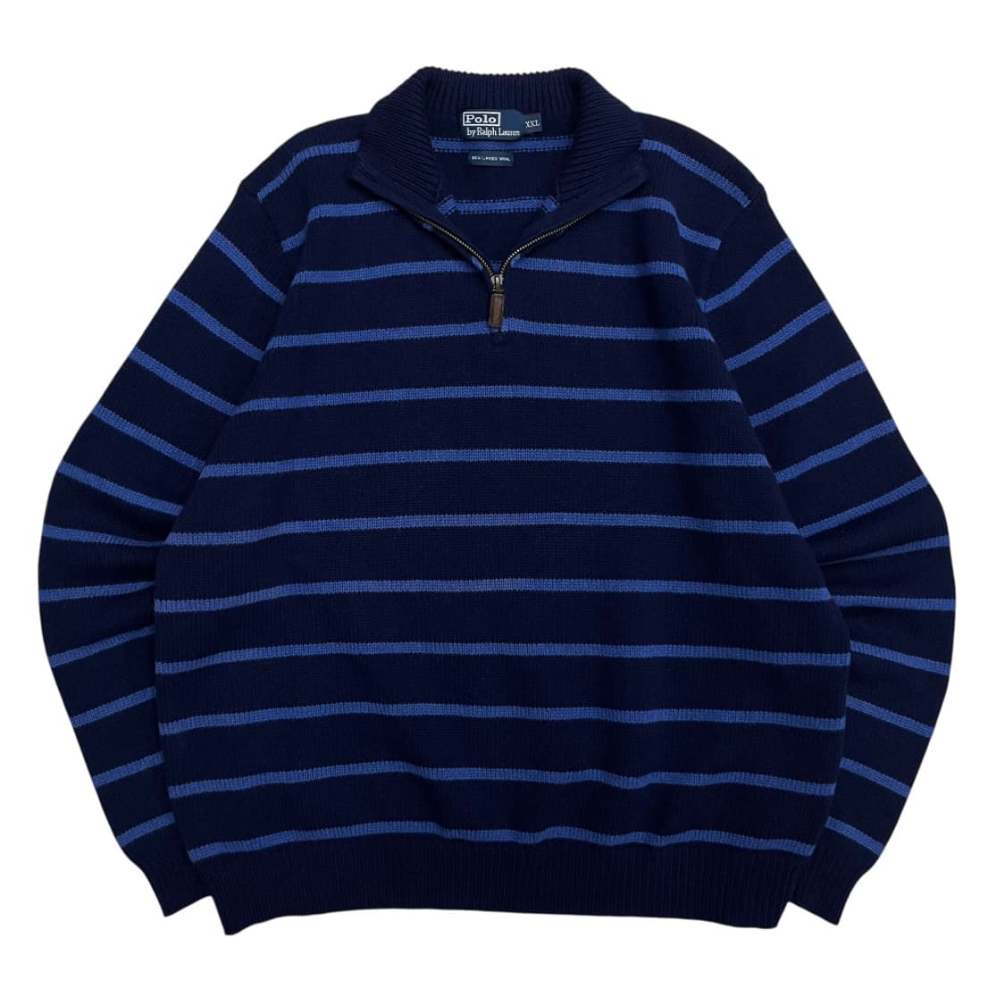 폴로 랄프로렌 블루 스트라이프 반집업 니트 XXL 상품이미지2