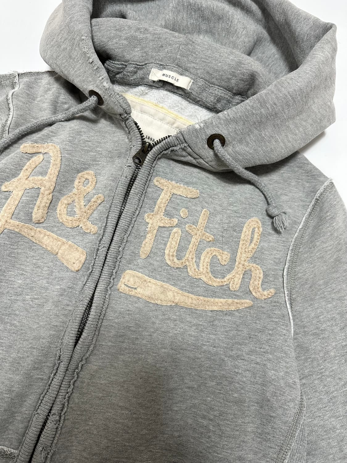 아베크롬비 로고 회색 후드집업 상품이미지4