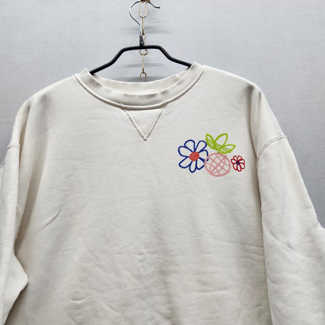 아디다스 플라워 빈티지 로고 오버핏 맨투맨 XS(XL) 상품이미지2