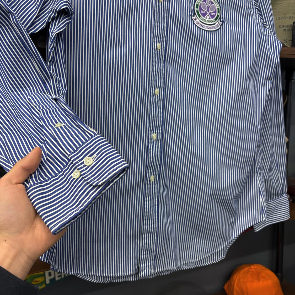 90s 폴로 랄프로렌 윔블던 니트드레스 스트라이프 저지셔츠 N445 상품이미지4