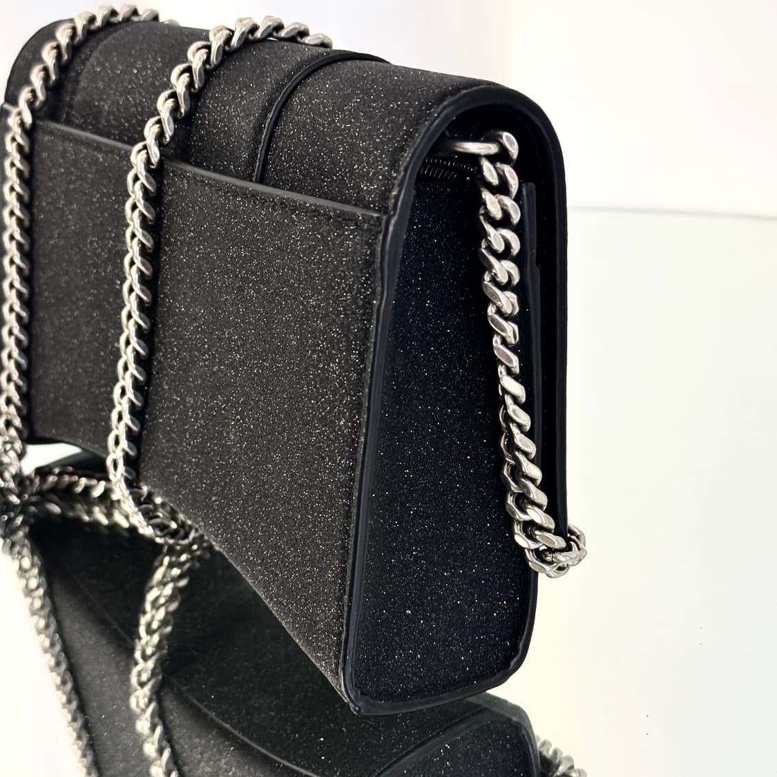 발렌시아가 아워글래스 체인 WOC 글리터 블랙 상품이미지9