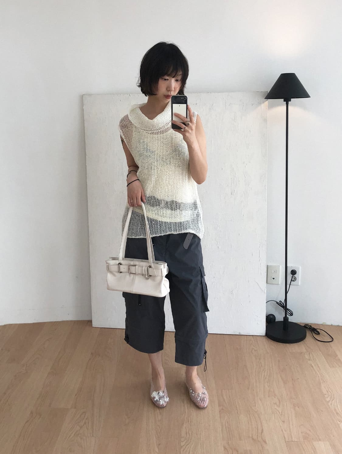 vintage open knit sleeveless top 상품이미지2