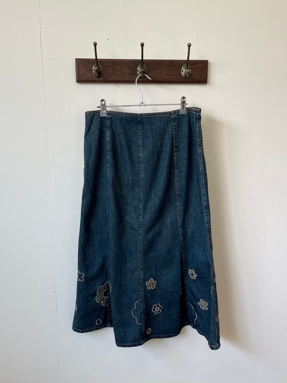 japan vtg 플라워 데님 롱 스커트 상품이미지4