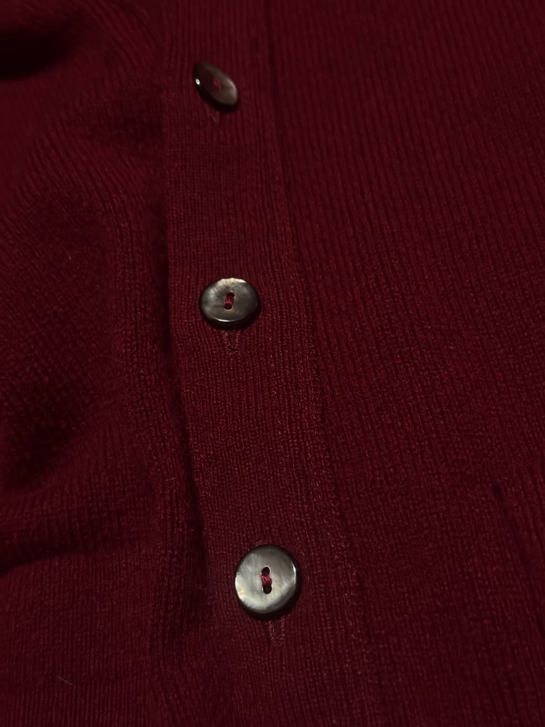 버버리 퓨어 램스울 가디건 버건디 38 상품이미지5