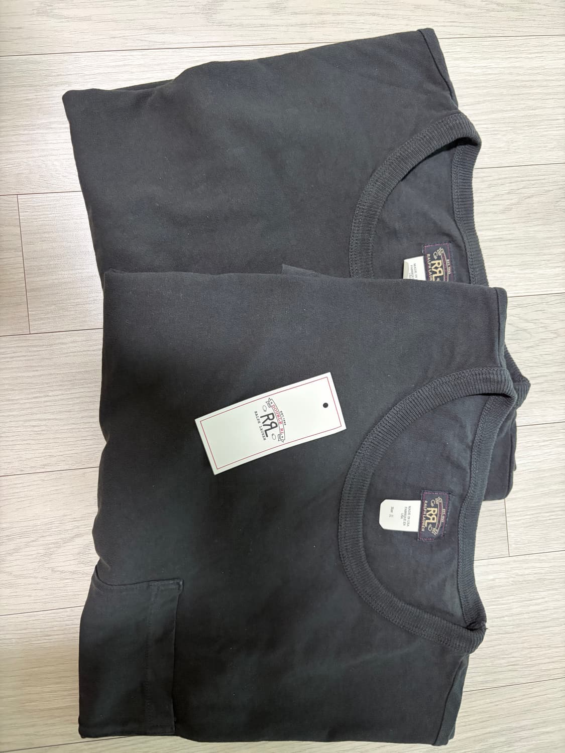rrl 투팩 티셔츠 블랙 xl 상품이미지1