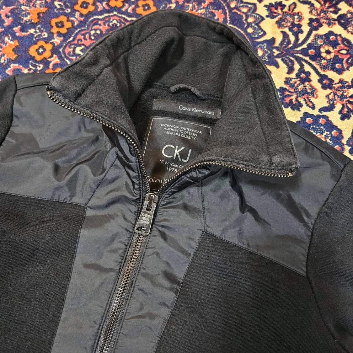 켈빈클라인 y2k 00's 나일론 코튼 블럭 집업 저지 자켓 상품이미지3