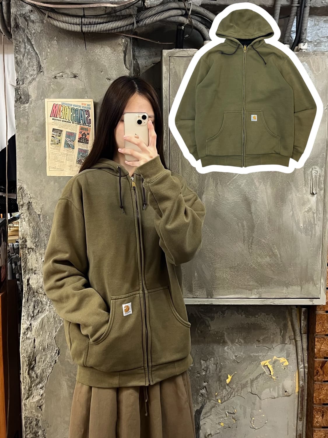 칼하트 후드집업 올리브 M #csz891 상품이미지1