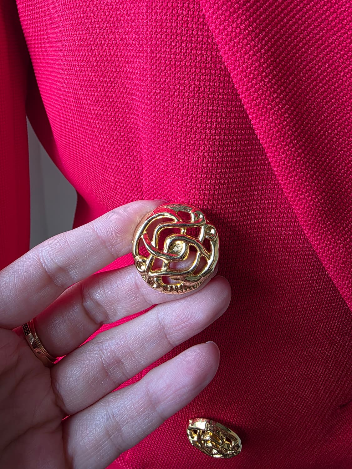 레드 금장 버튼 더블 블레이저 자켓 상품이미지5