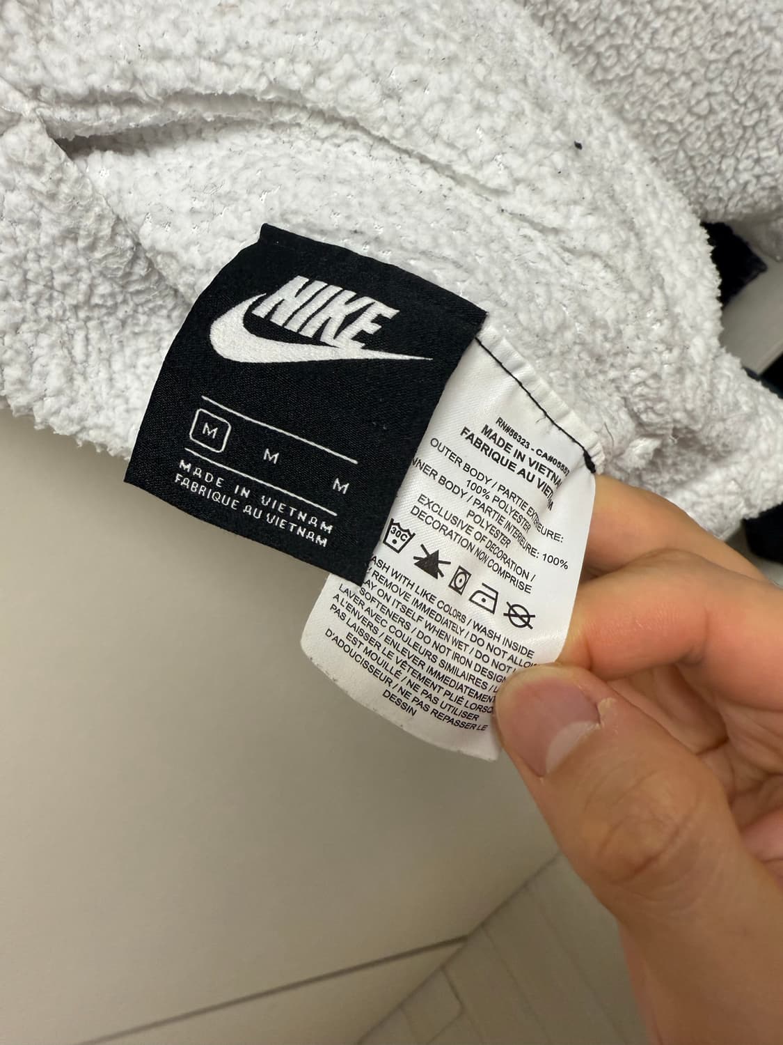 나이키 빅스우시 리버시블 셰르파 후리스 화이트 m 상품이미지4