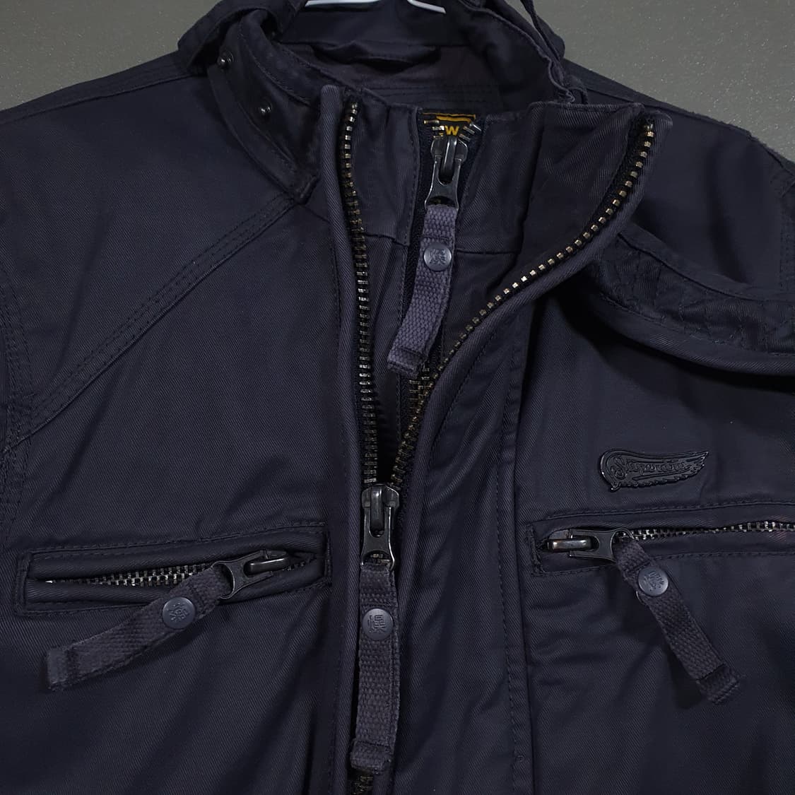 S) 슈퍼드라이 스크램블러 왁스 코튼 바이커 자켓 벨스타프 바버맛 상품이미지5