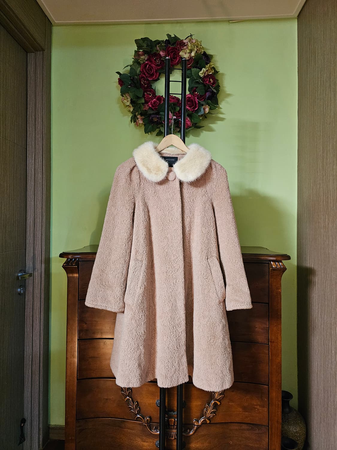 레니본 밍크카라 알파카코트 상품이미지1