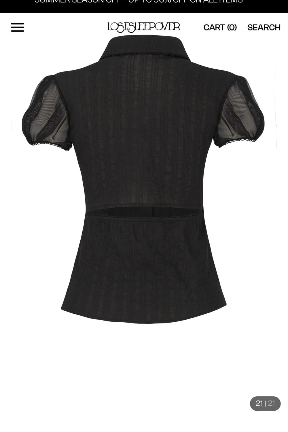 Sheery Mesh Lace Blouse *Black 상품이미지2