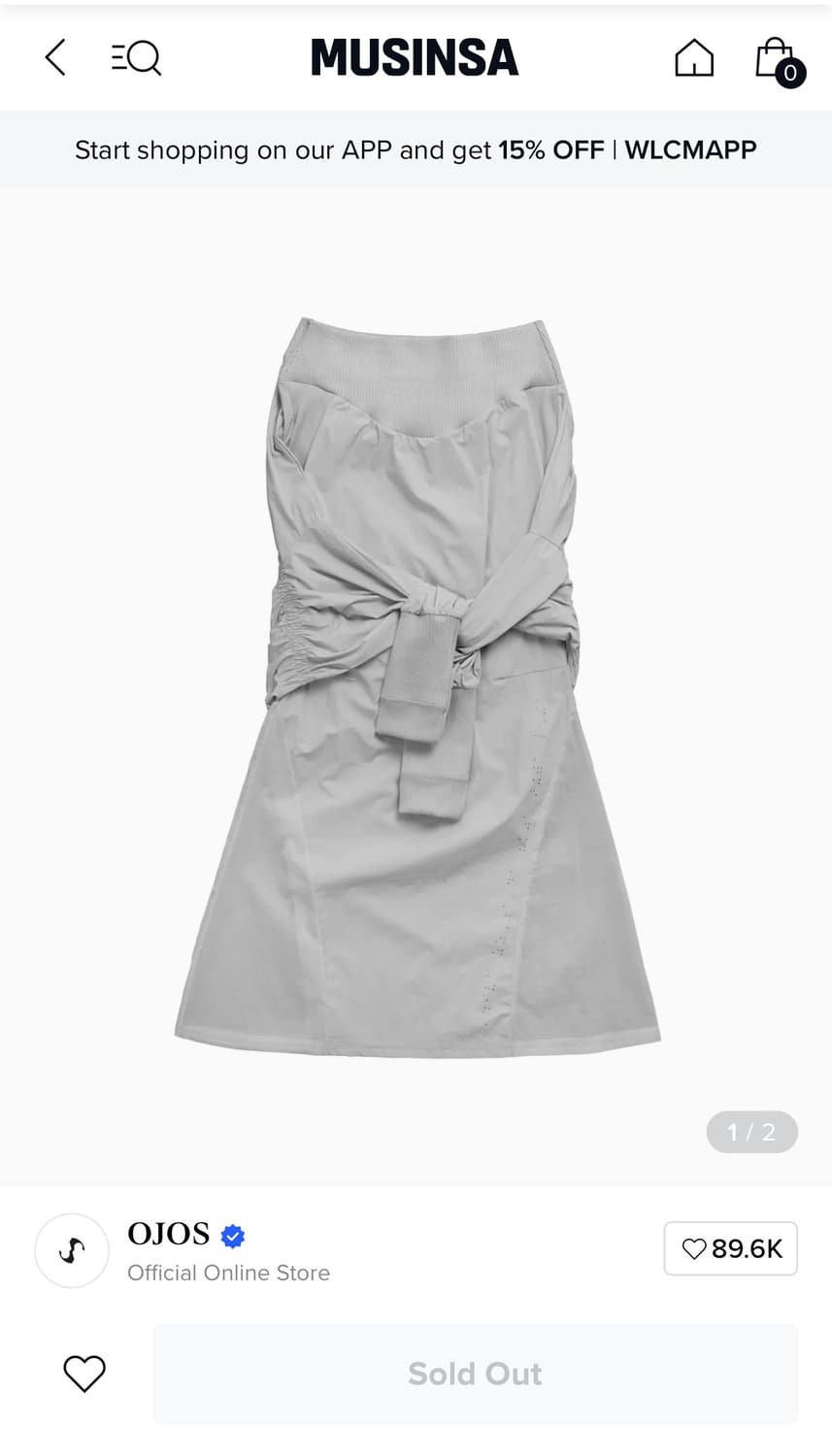 오호스 Open Waist Mermaid Dress / Grey 상품이미지2