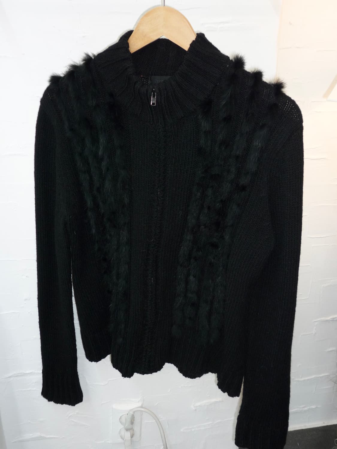 black chic fur cardigan 상품이미지4