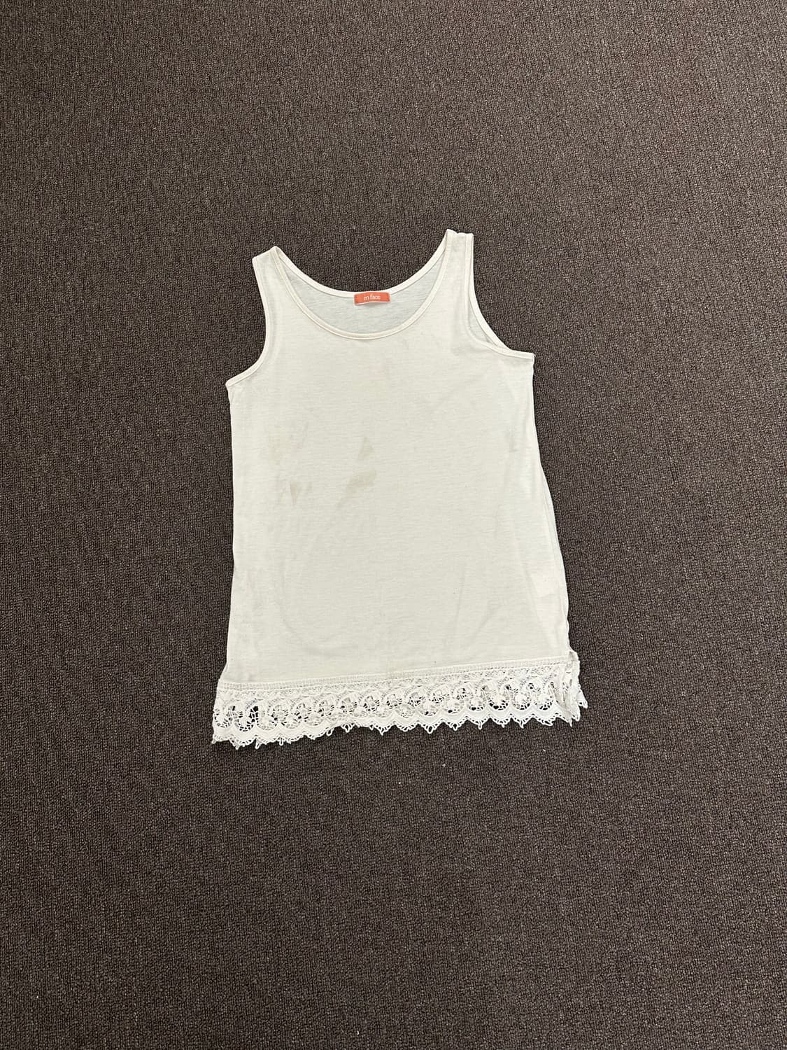 M)Japanese vintage 여성 레이스 디테일 아이보리 나시 상품이미지1