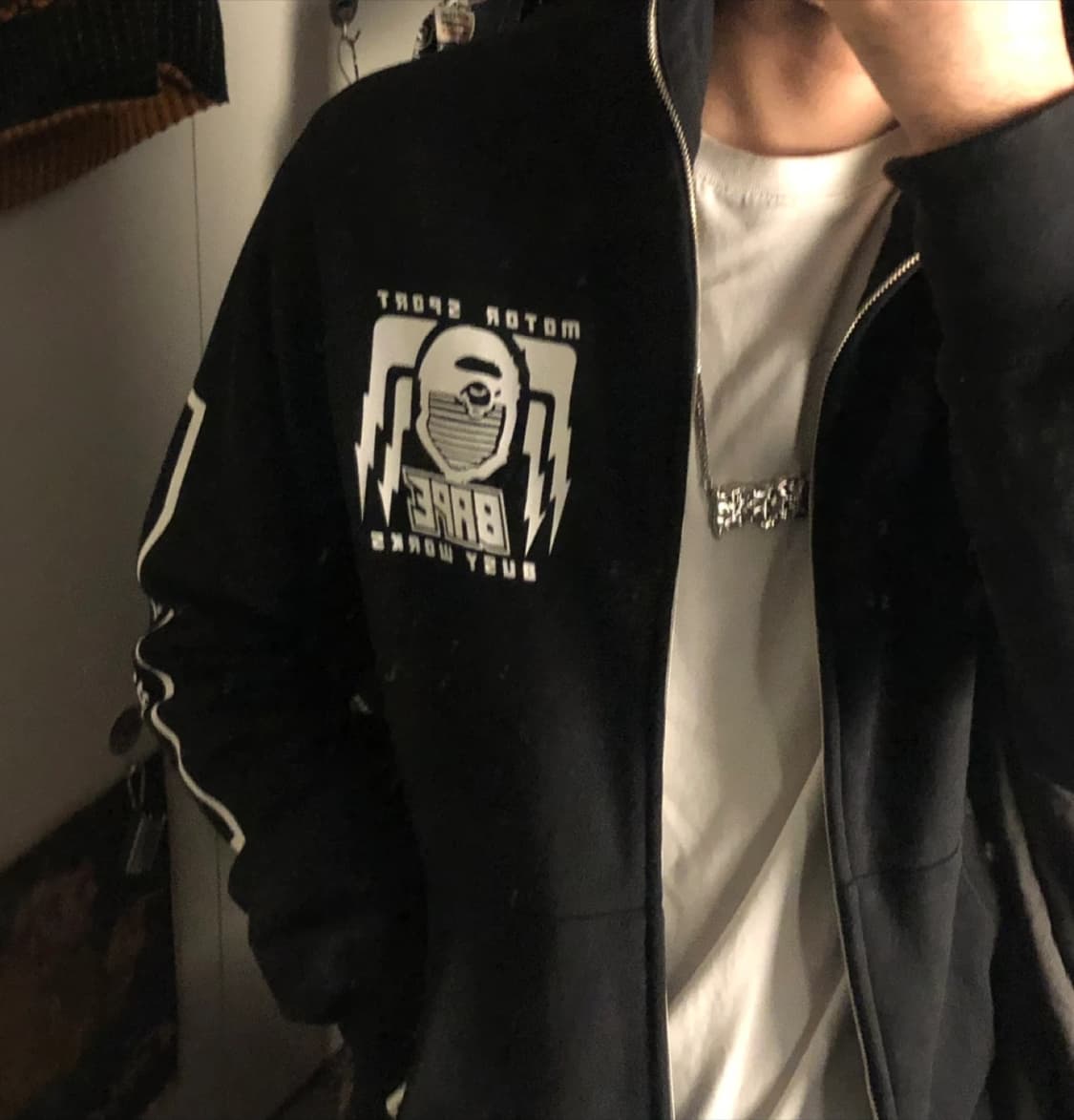 베이프 블랙 후드집업 상품이미지2