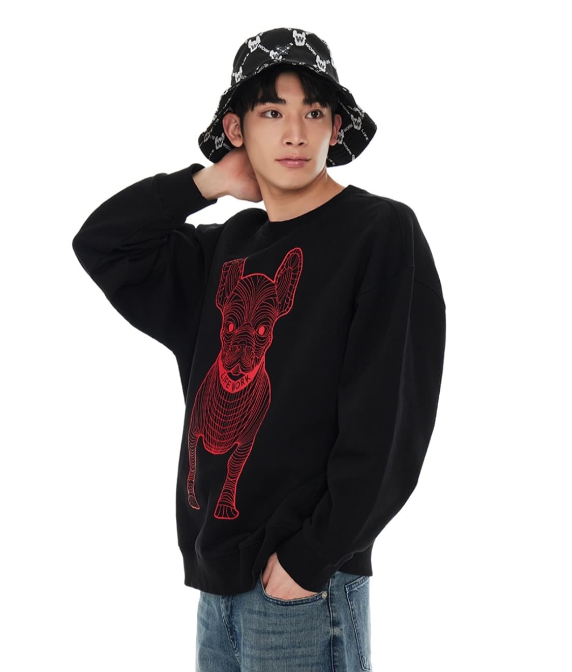 라이프워크 라독 빅로고 맨투맨 블랙 S(105) 상품이미지1